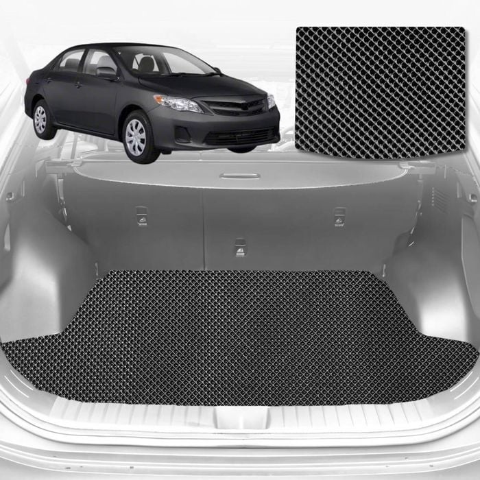 6D Diamond Car Boot Mat for Toyota Corolla Hatch/Sedan (E140/150)2007-2012-Cargo Mat-Black-Outback GT