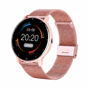 Ladies Smart Watch Full Touch Screen – Bluetooth Call, Waterproof Fitness Tracker, Android & Ios Compatible Mesh Pink