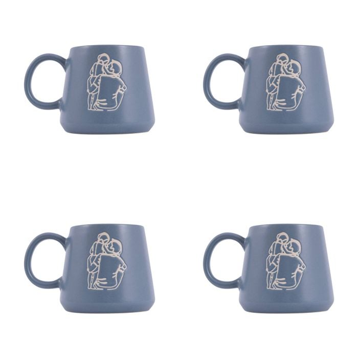 4PK Splosh Heartfelt Dad 440ml Stoneware Mug Coffee/Tea Cup - Blue