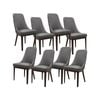 Claire Set of 8 Dining Chair Genuine Leather Solid Rubber Wood Frame Dark Brown