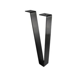 Adoored 220 x 30 x 110mm Black Steel Angled Flat Bar Furniture Leg