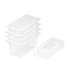 SOGA 1/3 GN Polycarbonate Food Pan 200mm Clear 4 Pack with Lids