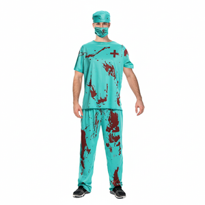 More Than Party Adult Bloody Doctor Halloween Costume Zombie Surgeon Hat/Mask