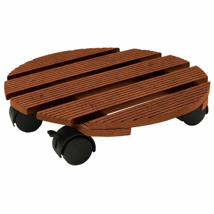 Jack 29cm Merbau Round Pot Trolley