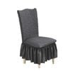 SOGA Dark Grey Chair Cover with Ruffle Skirt