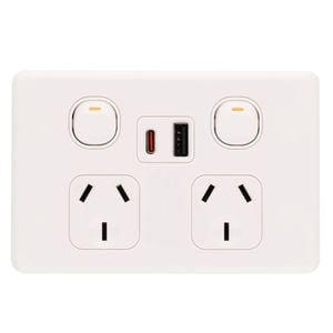DETA S-line Double Power Point With USB A+C PD20W Fast Charging