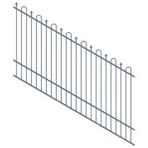 ProtectorAl 1201 - 2400 x 1500mm Deep Ocean Raked 16-30º Loop And Spear Top Pool Fence Panel