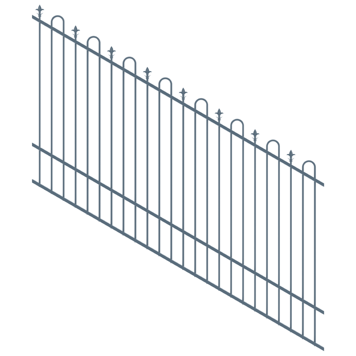ProtectorAl 1201 - 2400 x 1500mm Deep Ocean Raked 16-30º Loop And Spear Top Pool Fence Panel