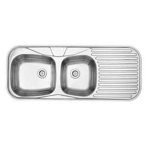 Stylus 1200mm Stainless Steel 1 Tap Hole 1.75 Bowl Radiant Sink