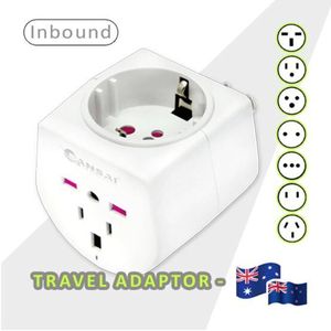 Sansai Universal Travel Adaptor 10a 240v 2400w 50hz Compatible For Uk/usa/china/japan/italy And More Other Countries Travel In A