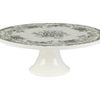 Casa Domani Rosetta Cake Stand Porcelain Footed Antique Green Gift Boxed 28cm