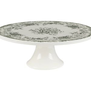 Casa Domani Rosetta Cake Stand Porcelain Footed Antique Green Gift Boxed 28cm
