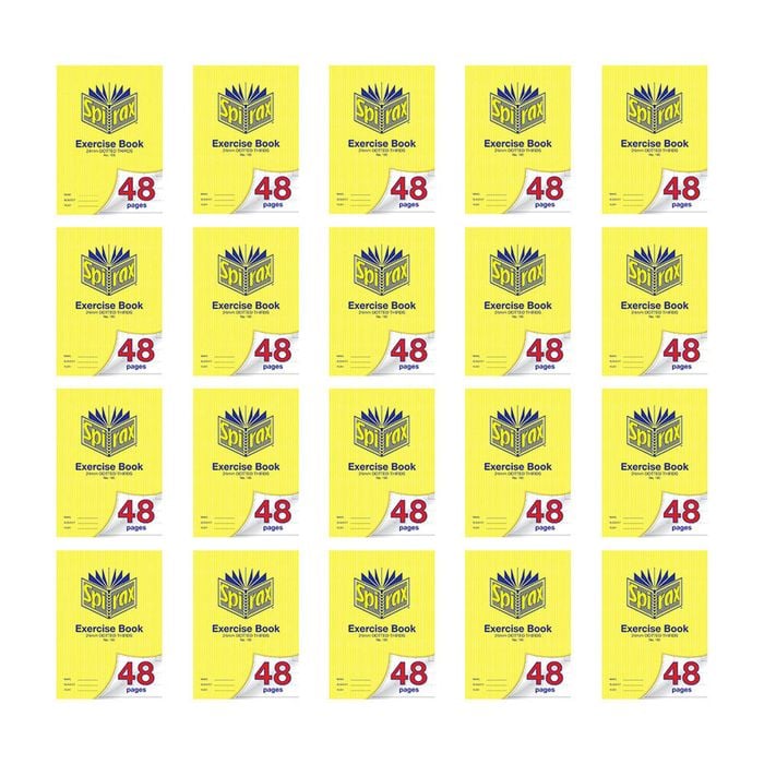 20x Spirax 105 Exercise Book A4 Notebook 48 Pages 24mm Dotted Thirds Yellow