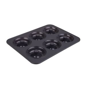 Daily Bake Silicone 6 Cup Doughnut Pan - Charcoal