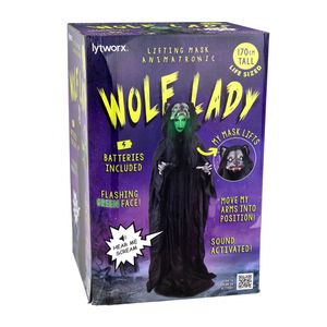 Lytworx 1.7m Battery Operated Wolf Lady Animatronic