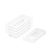 SOGA 1/3 GN Polycarbonate Food Pan 65mm Clear 4 Pack with Lids