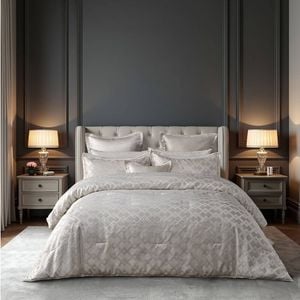 6pc Bianca Firenze Super King Pearl White Polyester Comforter Set