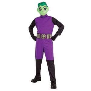 Dc Comics Beast Boy Classic Boys/Kids Dress Up Costume Jumpsuit w/ Collar Size S