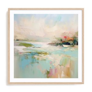 Artey | Pink Morning II - Framed Print - Natural Frame - 100 x 100cm