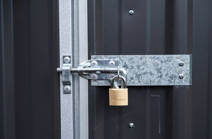 Security lock on shed.
