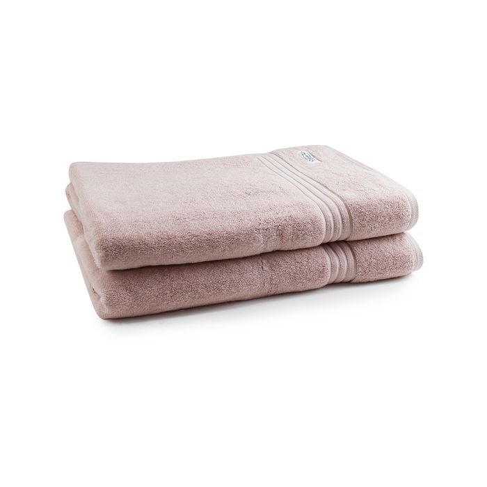 2pc Onkaparinga 90x167cm Flinders Bath Sheet 600GSM Pink Blush