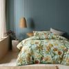 Accessorize Bedroom Collection Queen Duck Egg Blue Kienze Washed Cotton Printed Quilt Cover Set