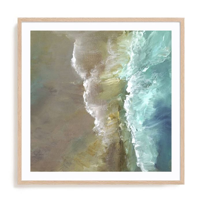 Artey | Aerial Coast III - Framed Print - Natural Frame - 90 x 90cm