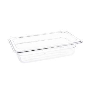 Vogue Polycarbonate Gastronorm Container Gn 1/4 Clear 1.6l 162x265x65mm Food Storage Tray