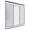 Lugna 2400 x 1801-2700mm Black 2 Mirror 1 Melamine Wardrobe Triple Sliding Doors