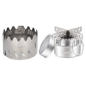 NNEOBA Alcohol Stove Set with Windshield Silver