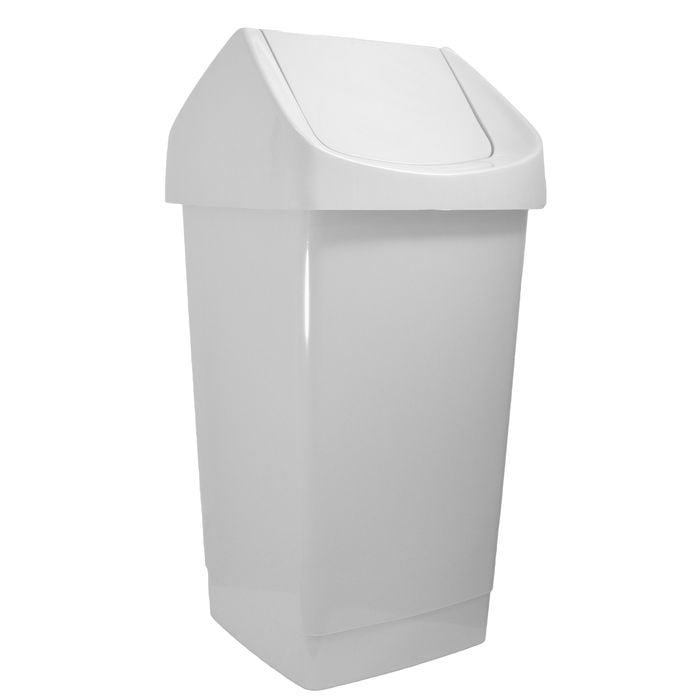 Icon Plastics 27L White Swing Top Tidy Bin