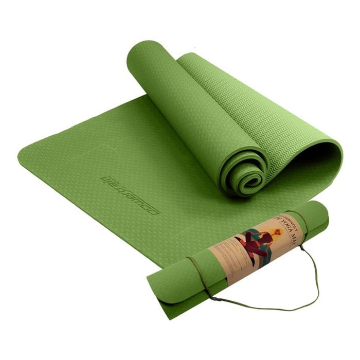 Powertrain TPE Yoga Mat Exercise Pilates - Green