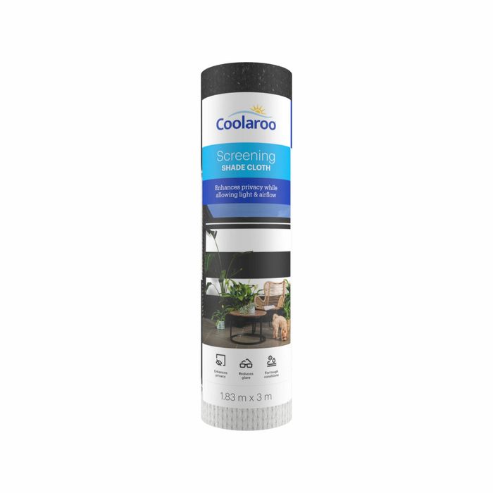 Coolaroo 1.83 x 3m Black/White Amalfi Coast Screening Shade Cloth 