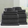14pc Renee Taylor Cobblestone Bath/Hand Towel Set 650 GSM Cotton Ribbed Granite