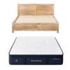 RoomSense Double 34cm Medium Soft Gel Mattress Bundle, Oatmeal Bed Frame