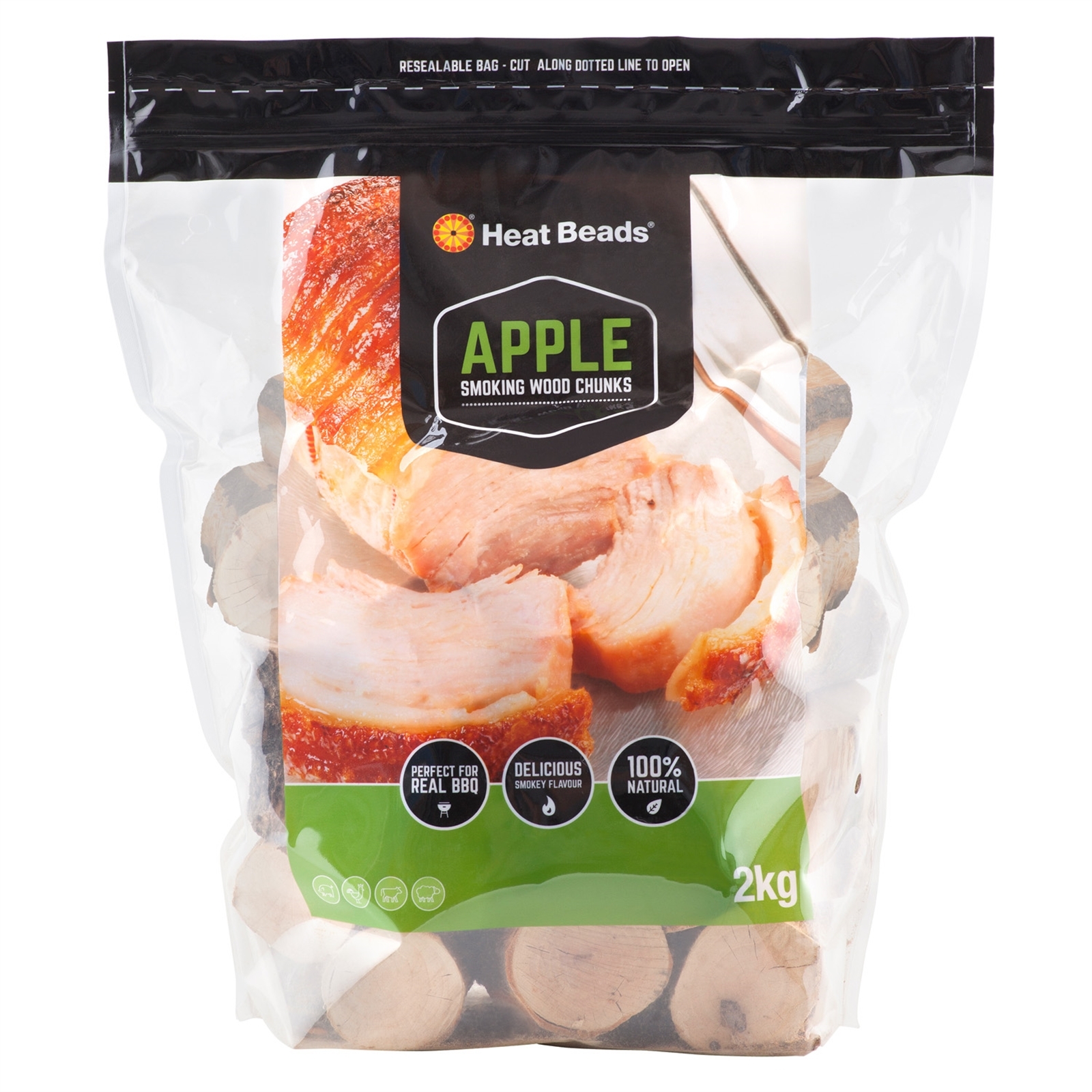 Heat Beads 2kg BBQ Smoking Wood Chunks 2kg Apple