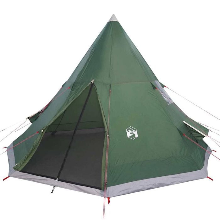 vidaXL Camping Tent Tipi 4-Person Green Waterproof tent camping shelter