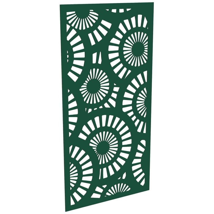 ProtectorAl 300-1200w x 1201-2400h Dark Green/Gloss White Sunburst Unframed Composite Deco Panel