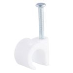 DETA 10mm White Hook Cable Clips - 100 Pack