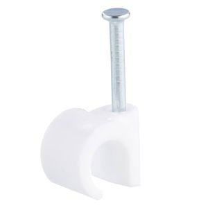 DETA 10mm White Hook Cable Clips - 100 Pack