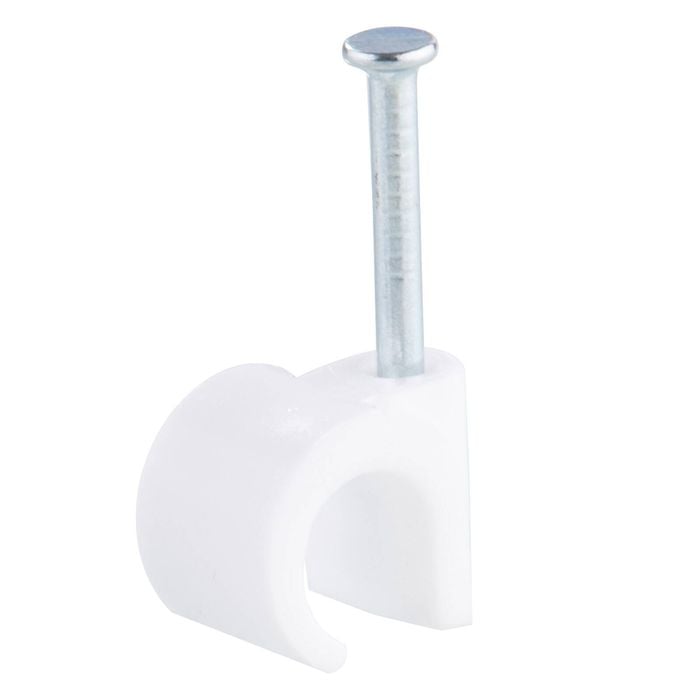 DETA 10mm White Hook Cable Clips - 100 Pack