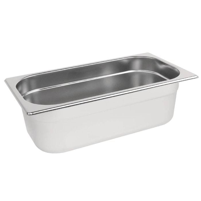 Vogue Gastronorm Tray Stainless Steel 1/3 100mm Deep Commercial Kitchen Food Storage