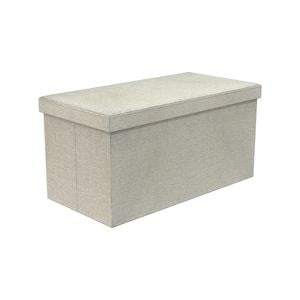 Flexi Storage Living 760 x 380 x 380mm Soft Grey Linen Rectangle Storage Ottoman