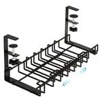 Forge Retracable Under Desk Cable Tray Black