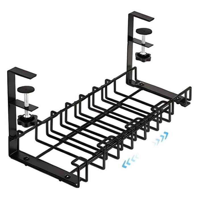 Forge Retracable Under Desk Cable Tray Black