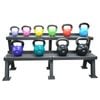 160kg Cast Iron Vinyl Kettlebell Weight Set with 150cm Rack