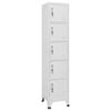 vidaXL Locker Cabinet Light Grey Steel Standing Storage Organiser Furniture