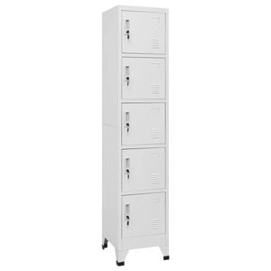 vidaXL Locker Cabinet Light Grey Steel Standing Storage Organiser Furniture