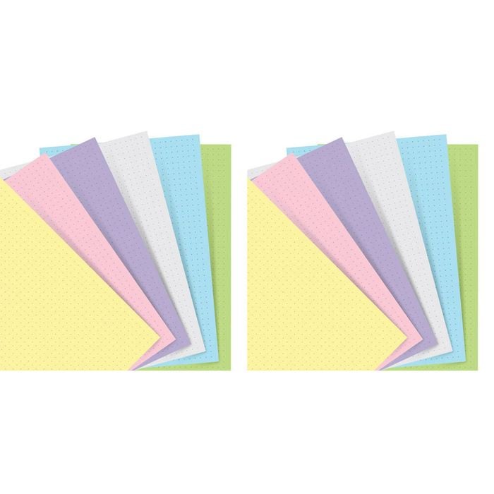 2x 60pc Filofax Pastel Dotted Notepaper Personal Refill Set Organiser Stationery