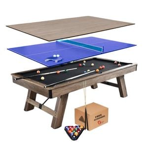 Topone Alisi 7ft/8ft 3-in-1 Multi-functional Table/pool Table/table Tennis Table/dining Table Black Felt - 8ft Table